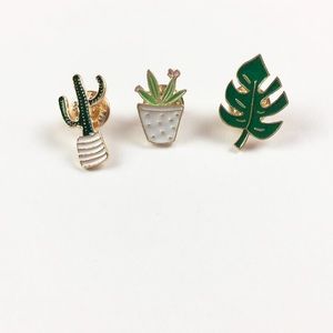 Enamel Pin Set Brand New Succulent Leaf Nature